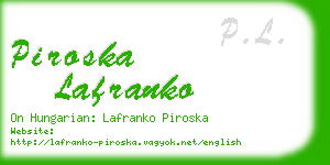 piroska lafranko business card